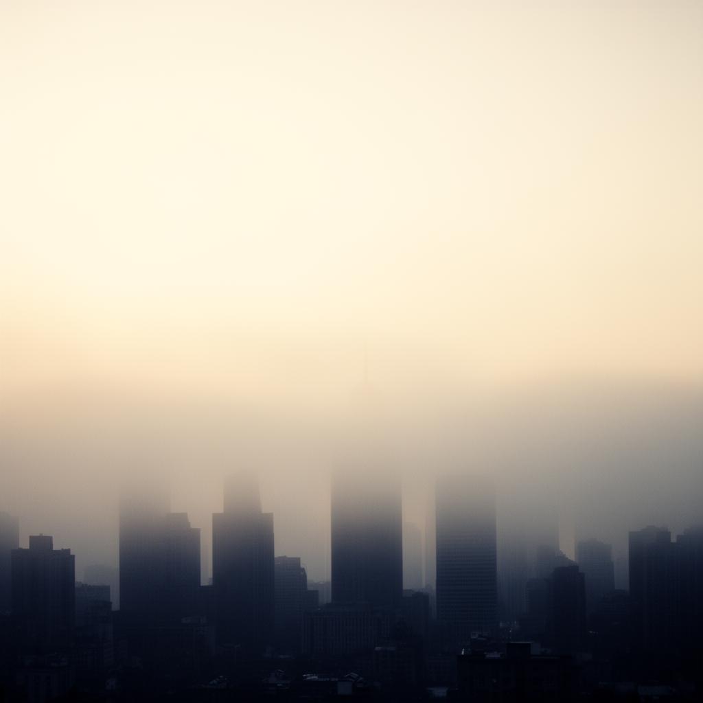 Skyline urbano em tons suaves ao entardecer